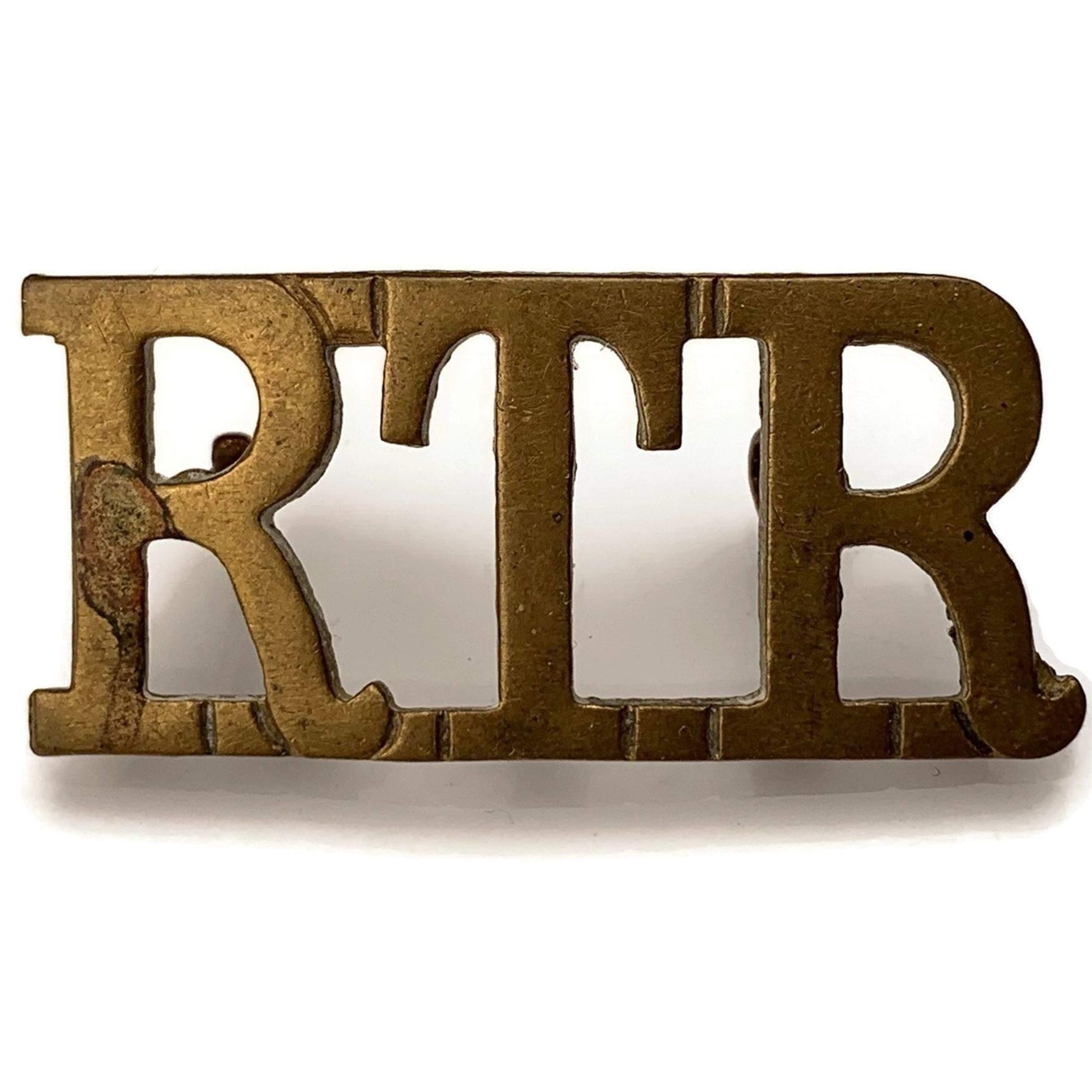 WW2 Royal Tank Regiment RTR Shoulder Title - British Military Badges