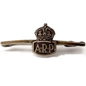 WW2 ARP Warden Air Raid Precautions SILVER Sweetheart Brooch Lapel Badge