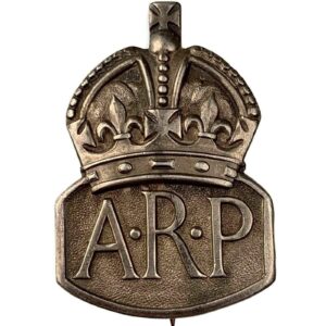 WW2 ARP Warden (Air Raid Precautions) HALLMARKED Silver Lapel Badge - LADIES VERSION
