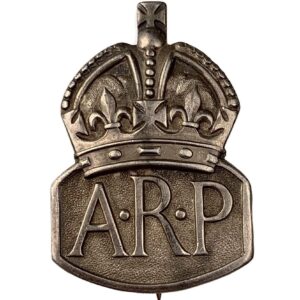 WW2 ARP Warden (Air Raid Precautions) HALLMARKED Silver Lapel Badge - LADIES VERSION