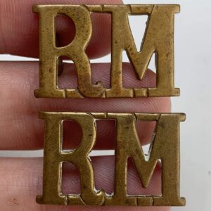 WW1 Royal Marines Corps RM Shoulder Title PAIR