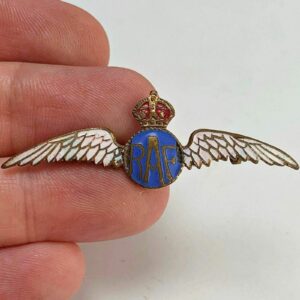 WW2 Royal Air Force RAF Wings ENAMEL Sweetheart Brooch - 53mm