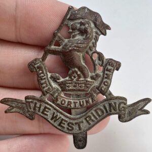 UK Dug Metal Detecting Find - WW1 West Riding Regiment Relic Cap Badge