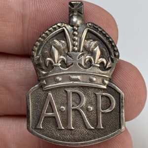 WW2 ARP Warden (Air Raid Precautions) HALLMARKED Silver Lapel Badge - LADIES VERSION