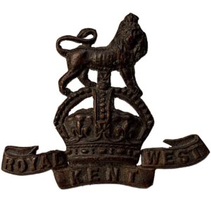 Queens Own Royal West Kent RWK Regiment OFFICERS Bronze Collar Badge