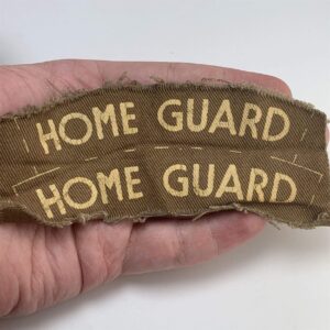 WW2 Home Guard Unit PRINTED Cloth Shoulder Title Badge Flash PAIR