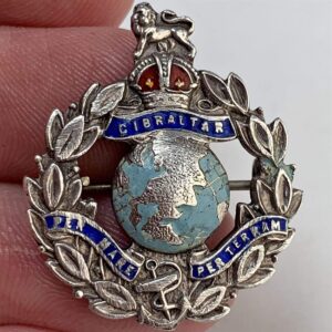 Royal Marines Corps STERLING Silver and Enamel Sweetheart Brooch
