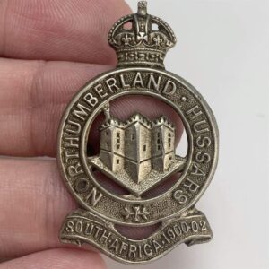 WW1 Northumberland Hussars (Yeomanry) Regiment WHITE METAL Cap Badge
