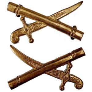 British Army General's Crossed Sword & Baton Insignia Rank Pip PAIR