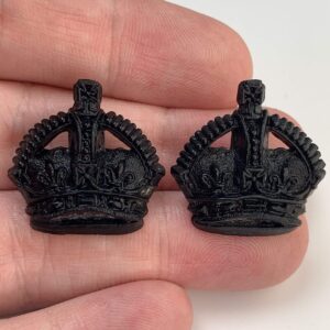 PLASTIC British Army Officers Insignia Bakelite Crown Pips PAIR - Rank of Major