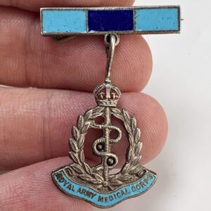 Royal Army Medical Corps RAMC Enamel & SILVER Sweetheart Brooch