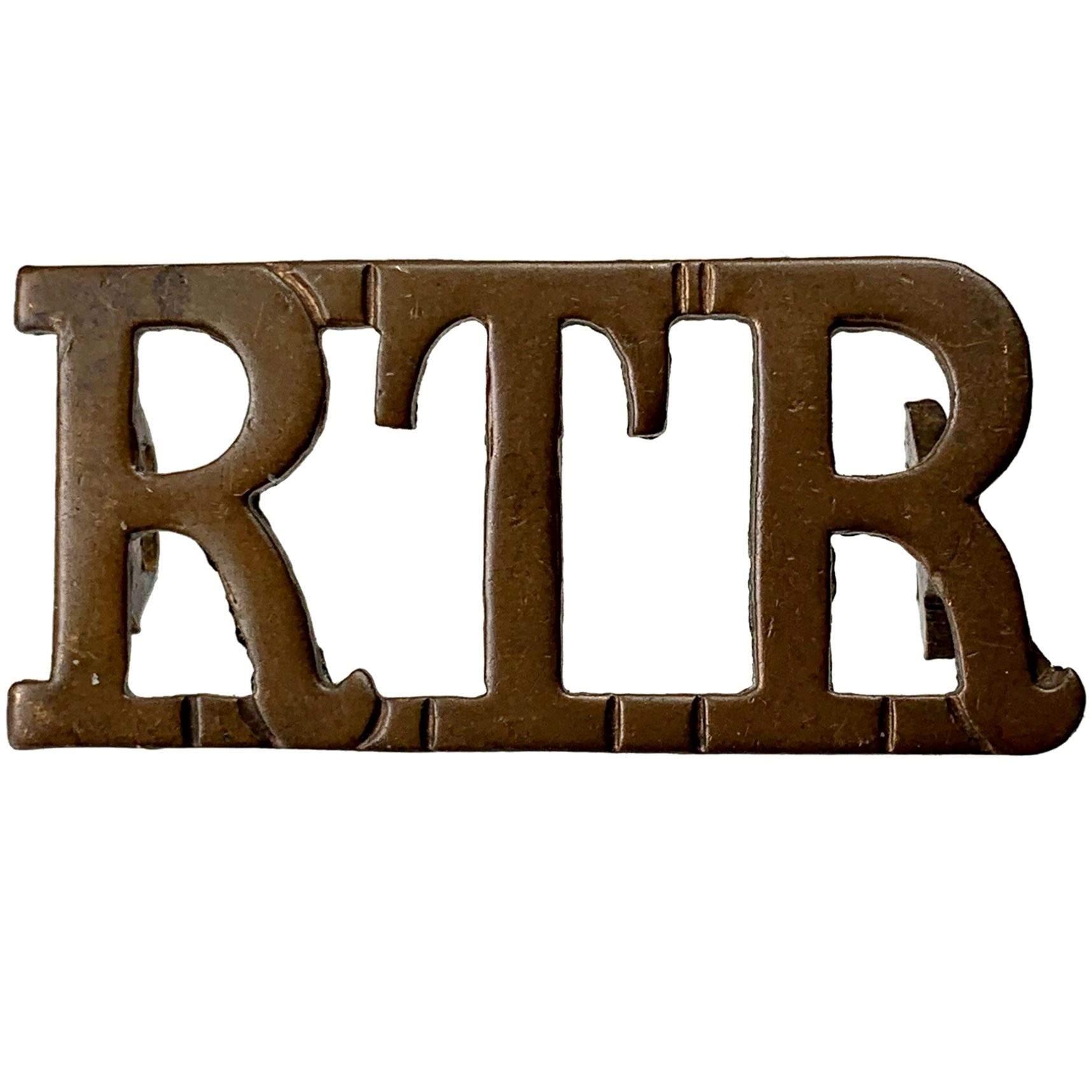 WW2 Royal Tank Regiment RTR Shoulder Title - British Military Badges