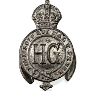 WW2 Home Guard Servicemans HG WHITE METAL Lapel Badge