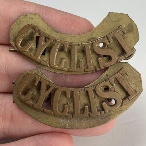WW1 Army Cyclist Corps (Cyclists Regiment) Shoulder Title PAIR