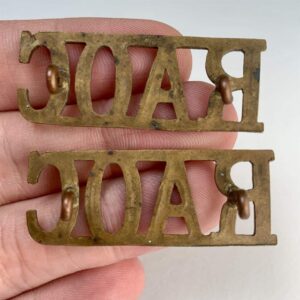 WW2 Royal Army Ordnance Corps RAOC Shoulder Title PAIR
