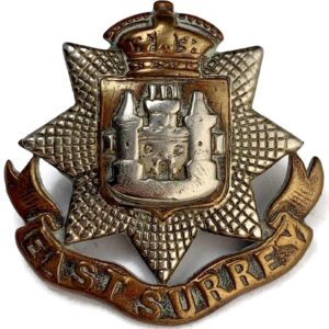 VICTORIAN East Surrey Regiment Cap Badge - Queen Victoria Crown