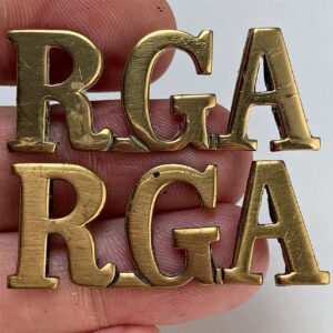 Royal Garrison Artillery RGA Shoulder Title PAIR