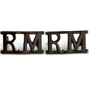 WW2 Royal Marines Corps RM Shoulder Title PAIR
