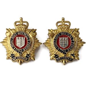 Royal Logistics Corps OFFICERS Logistic Collar Badge - Queens Crown