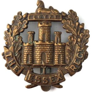 WW1 Essex Regiment ALL BRASS 1916 Economy Issue Cap Badge