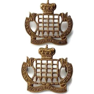 WW1 Royal Gloucestershire Hussars Regiment Collar Badge PAIR