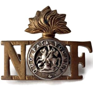 WW1 Northumberland Fusiliers Regiment BI-METAL Officers Shoulder Title