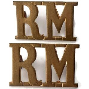 WW1 Royal Marines Corps RM Shoulder Title PAIR