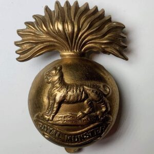 WW1 Royal Munster Fusiliers ALL BRASS 1916 Economy Issue Irish Regiment Cap Badge