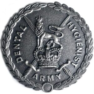 Trained British Army Dental Hygienist Nurse Nursing Cap Badge - Queens Crown
