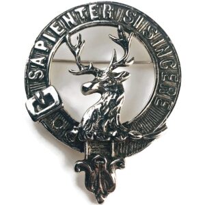 Scottish CLAN DAVIDSON Brooch Sporran Kilt Lapel Pin Badge SAPIENTER SI SINCERE Stag