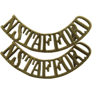 North Staffordshire (Stafford) Regiment Shoulder Title PAIR