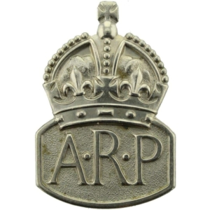 WW2 ARP Warden (Air Raid Precautions) MARPLES & BEASLEY Lapel Badge - MENS