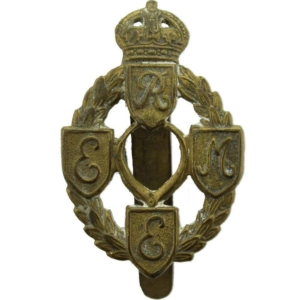 WW2 Royal Electrical & Mechanical Engineers REME Cap Badge - FIRST PATTERN