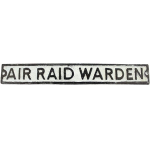 WW2 Air Raid Precautions Warden ARP Post Metal Door Plaque Sign