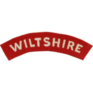 1950s National Service Wiltshire Regiment Cloth Shoulder Title Badge Flash