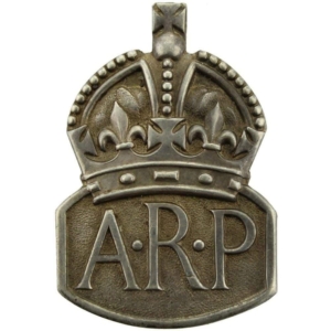 WW2 ARP Warden (Air Raid Precautions) HALLMARKED Silver Lapel Badge - LADIES VERSION