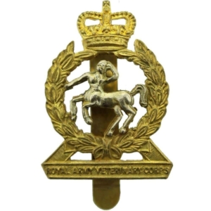 Royal Army Veterinary Corps RAVC Cap Badge - Queens Crown