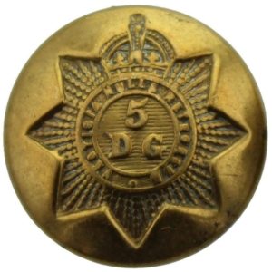 WW1 5th Royal Inniskilling Dragoon Guards Regiment SMALL Tunic Button - 19mm