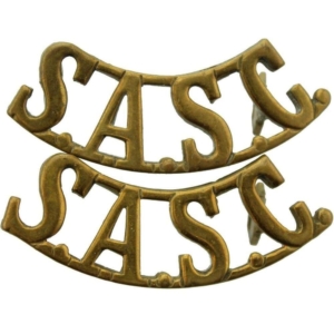 Small Arms School Corps SASC Shoulder Title PAIR