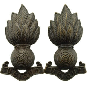 WW1 Royal Engineers Corps OFFICERS Bronze Collar Badge PAIR
