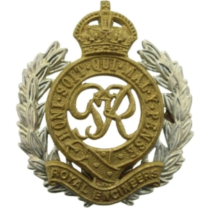 WW2 Royal Engineers Corps (George VI) OFFICERS Gilt Cap Badge