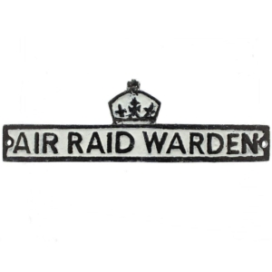 WW2 Air Raid Precautions Warden ARP Post Metal Door Plaque Sign