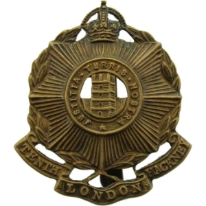 WW1 10th Hackney Battalion County of London Regiment Cap Badge
