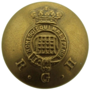 WW1 Royal Gloucestershire Hussars Regiment Tunic Button - 24mm