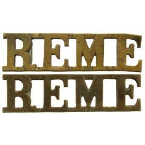 WW2 Royal Electrical & Mechanical Engineers REME Shoulder Title PAIR