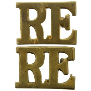 Royal Engineers Corps Shoulder Title PAIR