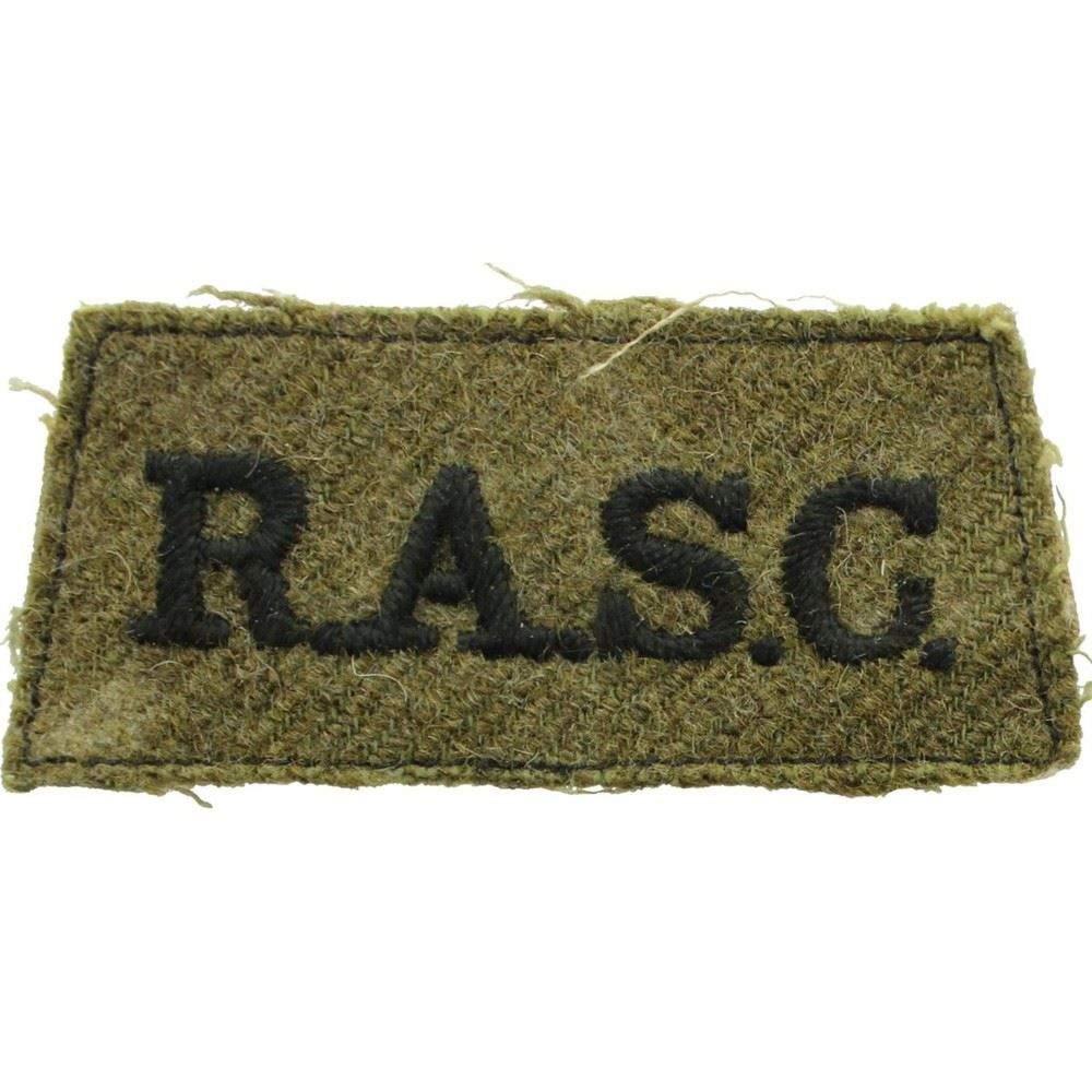 Ww2 Rasc Markings WW2 Royal Army Service Corps RASC Cloth SLIP-ON Shoulder Title Badge ...