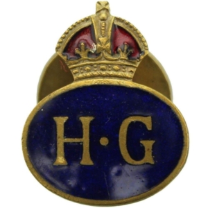 WW2 Home Guard Servicemans Enamel HG Lapel Badge