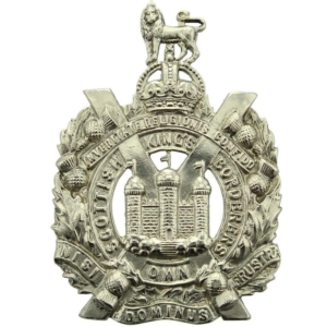 WW1 Kings Own Scottish Borderers Regiment KOSB (King's) Cap Badge