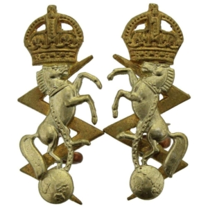 WW2 Royal Electrical & Mechanical Engineers REME Collar Badge PAIR - First Pattern